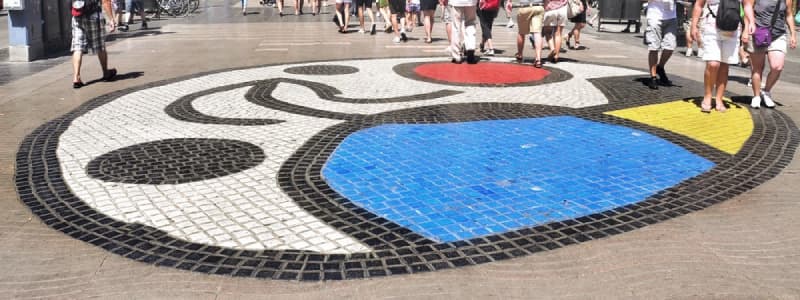 Fotografia del mosaico di Joan Miro che si trova sulla Rambla a Barcellona